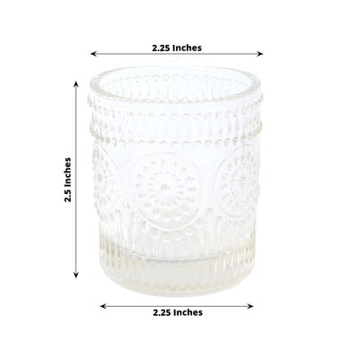 6-Pack Clear Glass Votive Tealight Holders - Stylish Primrose Design for Weddings & DÃ©cor - Centerpieces