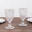 6-Pack Vintage Wine Glasses with Gold Rim and Embossed Diamond Pattern Clear - Crystal 8oz Short Stem Goblets for Cocktails 6"