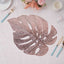 6-Pack Dining Table Mats Monstera Leaf Design Rose Gold - Vinyl Non-Slip Surface for Tropical Themes 18"
