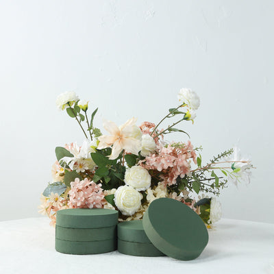 6 Pack Green Large Floral Foam Blocks for Artificial Flowers 6’’ Round Wet Styrofoam Bricks Artificial Flower