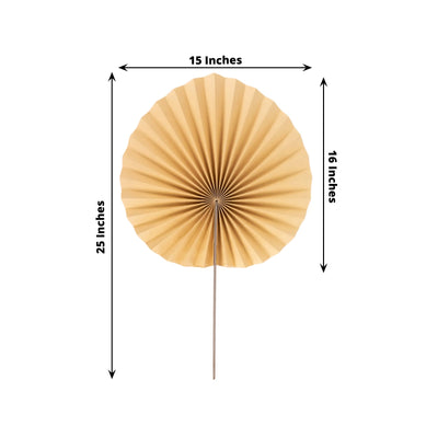 6 Pack Natural Dried Tropical Palm Leaves Paper Fans 25’’ Handheld Folding Fans Boho Farmhouse Wall Table Decor