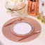 6-Pack Placemats Glitter Design Rose Gold Sparkle Round - Non-Slip Decorative Dining Table Mats 13"