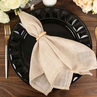 6-Pack Plastic Round Charger Plates 13’’ in Black with Bejeweled Rim Luxe Decorative Dinner Party Charger Tableware