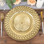 6-Pack Plastic Round Charger Plates 13" in Gold with Diamond Pattern, Sparkling Disposable Dinner Charger Tableware