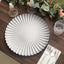 6-Pack Plastic Round Charger Plates 13" in Silver with Scalloped Shell Pattern, Coastal Inspired Disposable Charger Tableware