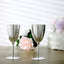 6-Pack Plastic Wine Glasses in Metallic Silver - Classy Disposable Goblets for Parties, Receptions & Banquets 8oz