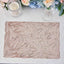 6-Pack Table Mats Wheat Design Rose Gold - Vinyl Rectangle Non-Slip Surface for Stylish Settings 12"x18"