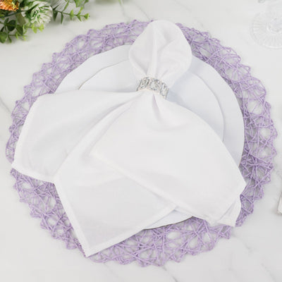 6-Pack Table Placemats Woven Fiber Design Lavender Lilac Round - Disposable Mats for Dining and Events 15’’ - Placemat