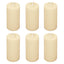 6-Pack Unscented Dripless Pillar Candles â€“ 3’’x6’’ Ivory Paraffin Wax with Smokeless Cotton Wicks Clean &