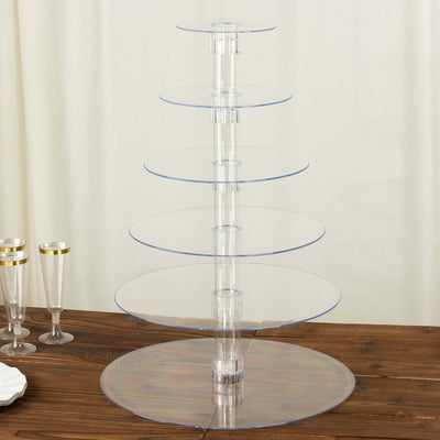 6-Tier Acrylic Round Cupcake Stand Clear for Special Events & Catering Displays 22’’ - Cake Stands