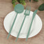 60 Pack Plastic Silverware Set, Dusty Sage Green Heavy Duty Disposable Sleek Utensil Cutlery