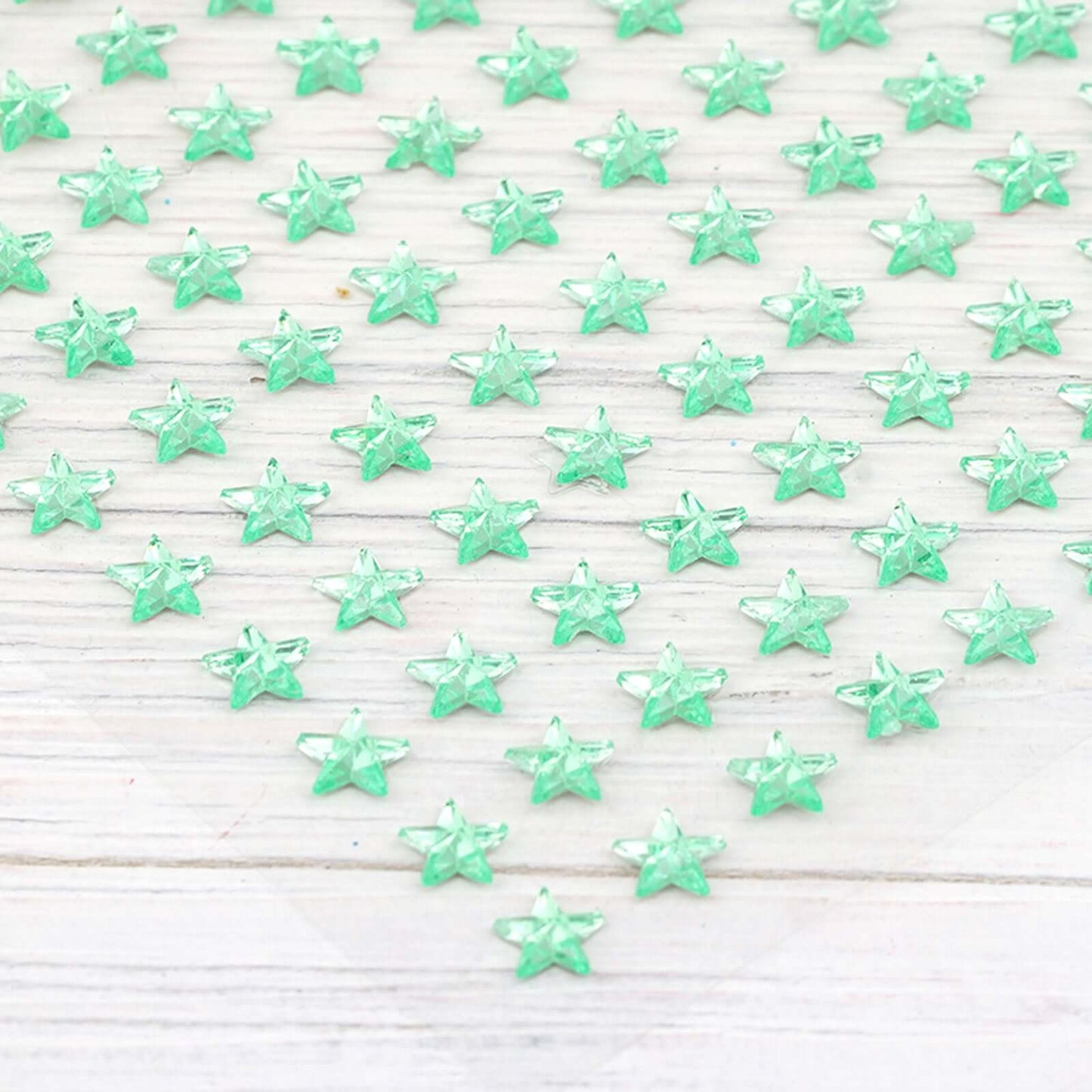 600 Pcs Apple Green Star Shape Stick-On Diamond Rhinestone Stickers, DIY Self Adhesive Craft Gems