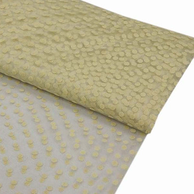 60"x10 Yards Ivory Polka Dot Tulle Fabric Bolt