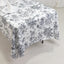 Polyester 60"x102" Rectangle Tablecloth White - Black French Toile Pattern for Elegant Gatherings