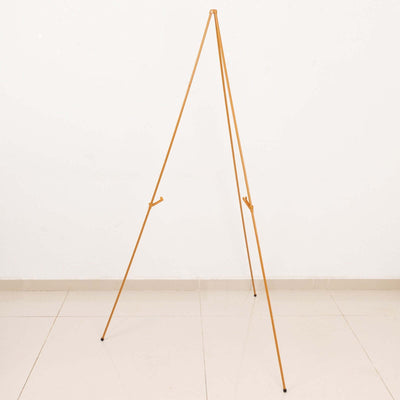 65’’ Gold Metal Sign Holder Easel Stand Collapsible Tripod Stand - Decorations