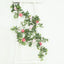 6ft Artificial Eucalyptus Garland with Blush/Dusty Rose Silk Roses â€“ Faux Greenery Vine