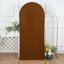 6ft Cinnamon Brown Spandex Fitted Chiara Backdrop Stand Cover For Round Top Wedding Arch