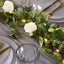 6ft Lighted Eucalyptus Garland with Ivory Roses & Battery-Operated Fairy Lights â€“ Faux Greenery Vine