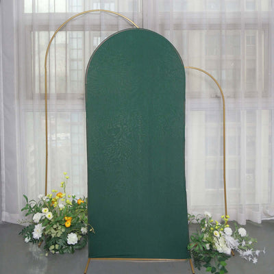 6ft Matte Hunter Emerald Green Spandex Fitted Chiara Backdrop Stand Cover For Round Top Wedding Arch - Backdrops