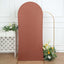 6ft Matte Terracotta (Rust) Spandex Fitted Chiara Backdrop Stand Cover For Round Top Wedding Arch
