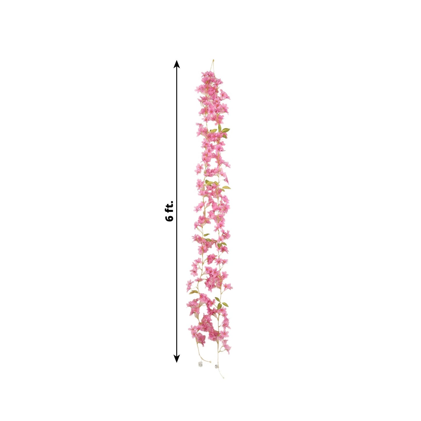 2-Pack Garland String Lights Jasmine Silk Flower Design Pink Warm White - Battery Operated Hanging DÃ©cor 6ft