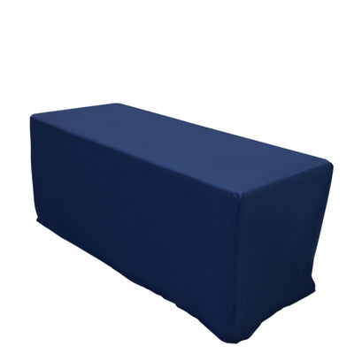 6ft Scuba Rectangular Fitted Tablecloth Navy Blue â€“ Wrinkle-Free Stain Resistant - Tablecloths