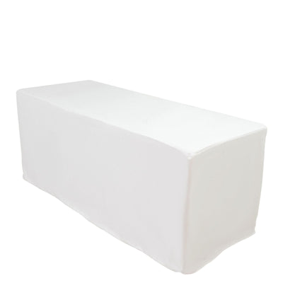 6ft Scuba Rectangular Fitted Tablecloth White â€“ Wrinkle-Free Stain Resistant - Tablecloths