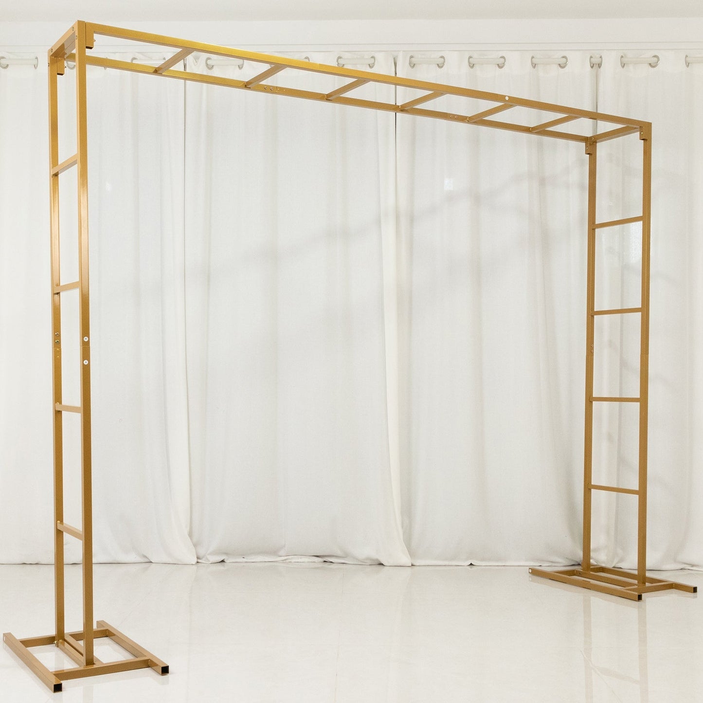 6ftx8ft Gold Rectangular Arbor - Freestanding 6' High Over the Table Stand, Backdrop Stand with Double Frame for Floral Balloon DÃ©cor