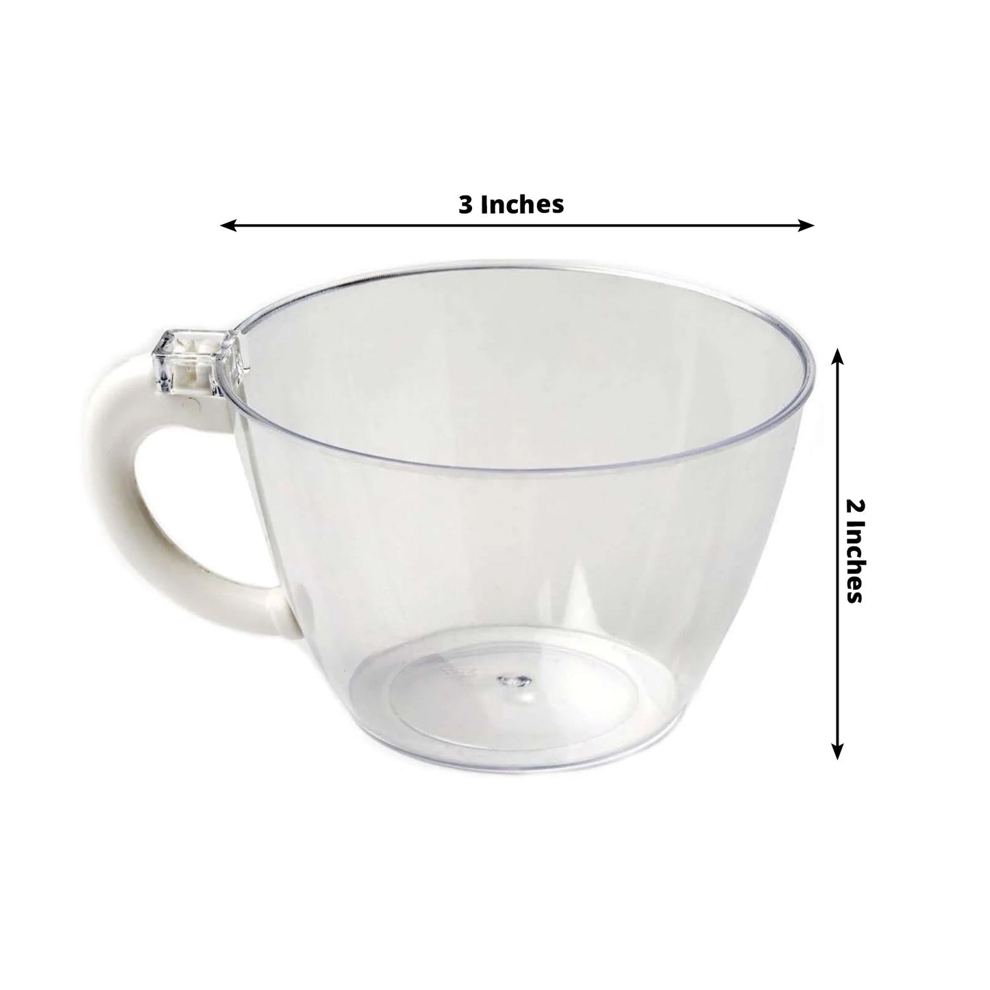 24-Pack Disposable Plastic Coffee Cups with Handles - 6oz Clear Hard Tea Mugs for Hot Beverages