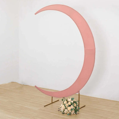 7.5ft Dusty Rose Spandex Crescent Moon Wedding Arch Cover Custom Fitted Chiara Backdrop Stand Cover - Backdrops