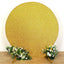 7.5ft Gold Metallic Shimmer Tinsel Spandex Round Wedding Arch Cover, 2-Sided Photo Backdrop
