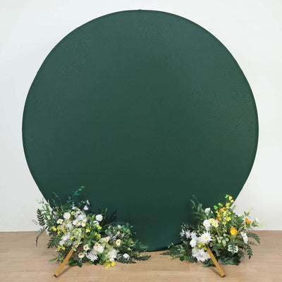 7.5ft Matte Hunter Emerald Green Round Spandex Fit Party Backdrop Stand Cover - Backdrops