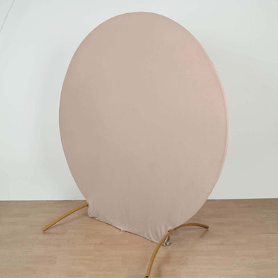 7.5ft Nude Round Spandex Fit Party Backdrop Stand Cover - Backdrops