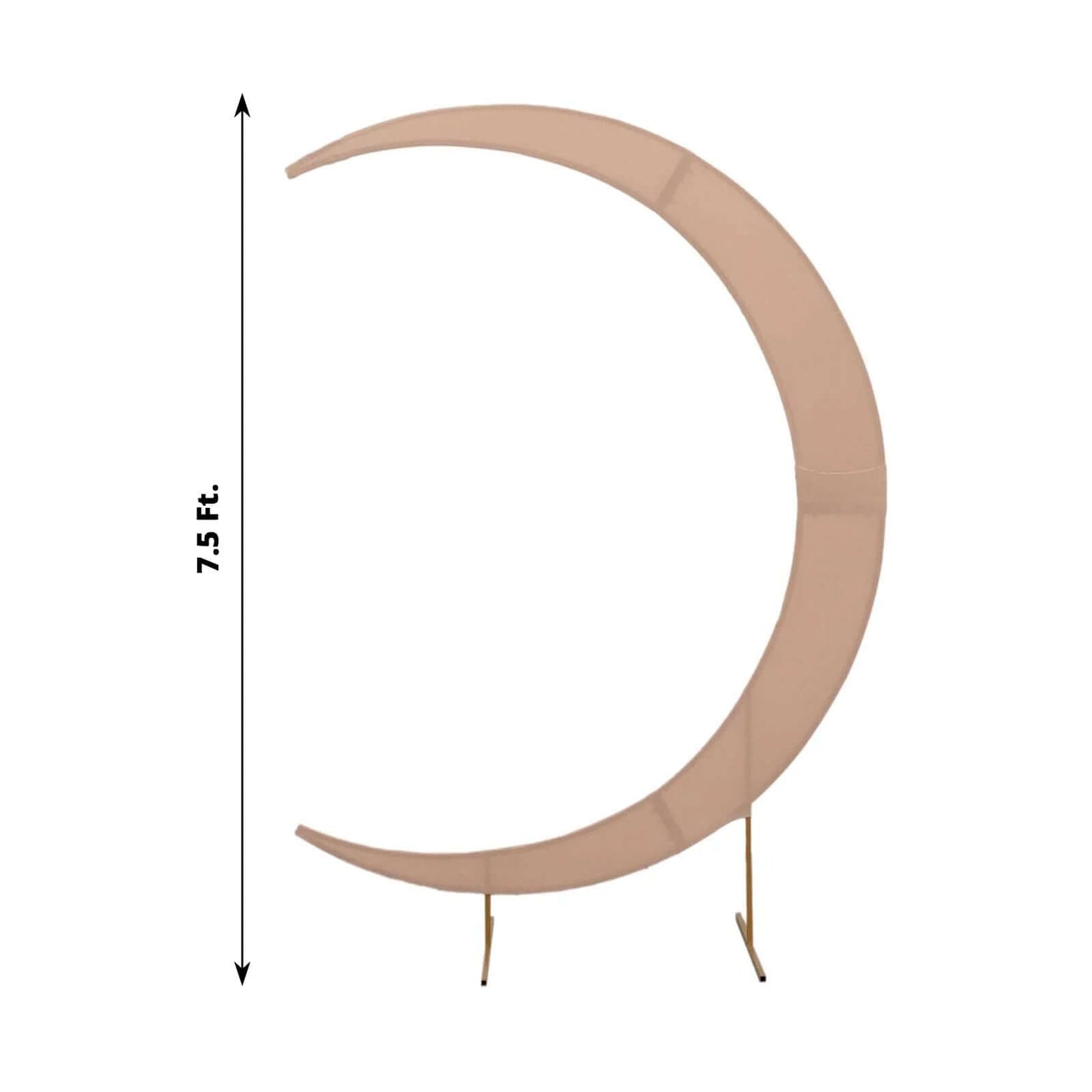 7.5ft Nude Spandex Crescent Moon Wedding Arch Cover, Custom Fitted Chiara Backdrop Stand Cover