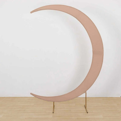 7.5ft Nude Spandex Crescent Moon Wedding Arch Cover Custom Fitted Chiara Backdrop Stand Cover - Backdrops