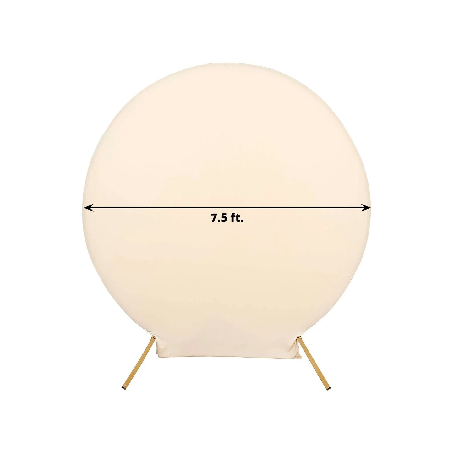 7.5ft Matte Beige Round Spandex Fit Party Backdrop Stand Cover