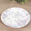 25-Pack Paper 7" Round Dessert Plates in White with Matte Lavender French Toile Pattern - Disposable Floral Salad Appetizer Plates