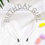 7’’ Silver Metal Rhinestone ’Birthday Girl’ Tiara Diamond Crown Headband - Decorations