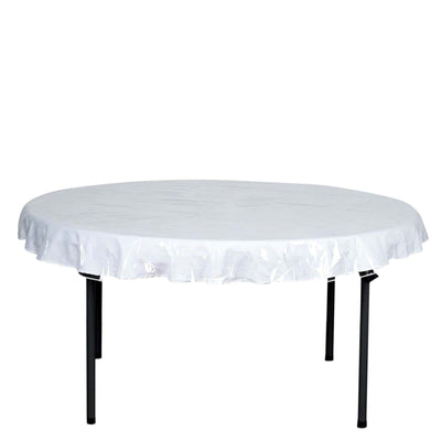 Vinyl Tablecloth Clear Eco-Friendly Round - Reliable PVC Tablecloth 70" 10 Mil Thick