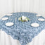 Satin 72"x72" Table Overlay Square Tablecloth Dusty Blue - 3D Rosette Table Cover