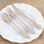 72 Pcs Plastic Silverware Set in Baroque Style Taupe - Heavy Duty Disposable Knife, Fork, and Spoon Set