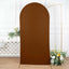 7ft Cinnamon Brown Spandex Fitted Chiara Backdrop Stand Cover For Round Top Wedding Arch