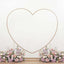 7ft Heavy Duty Gold Metal Heart Shape Photo Backdrop Stand, Wedding Arch Floral Balloon Frame with Sturdy Rectangular Base