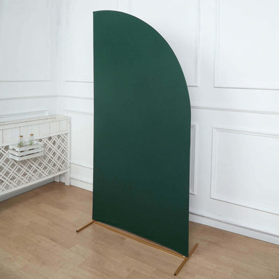 7ft Matte Hunter Emerald Green Spandex Half Moon Chiara Backdrop Stand Cover Custom Fitted Wedding Arch Cover