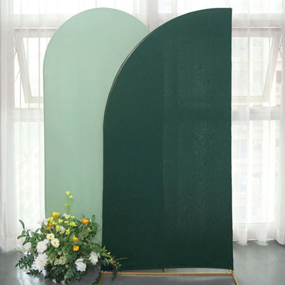 7ft Matte Hunter Emerald Green Spandex Half Moon Chiara Backdrop Stand Cover Custom Fitted Wedding Arch Cover