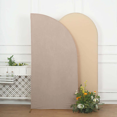 7ft Matte Nude Spandex Half Moon Chiara Backdrop Stand Cover Custom Fitted Wedding Arch Cover - Backdrops