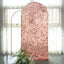 7ft Sparkly Rose Gold Double Sided Big Payette Sequin Chiara Backdrop Stand Cover For Fitted Round Top Wedding Arch