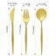 24-Pack Plastic Flatware Set in Gold - Heavy Duty Disposable Modern Silverware 8"