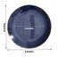 10-Pack Plastic 8" Round Dessert Plates in Navy Blue with Gold Rim - Glossy Disposable Appetizer Salad Plates