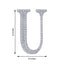 Decorative Rhinestone Alphabet "U" Letter Stickers, Glitter Adhesive Craft Letters Silver DIY Sparkle Embellishments 8"